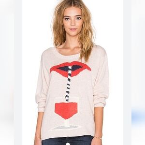 WILDFOX Suck It Up Dinner Party Sweater Vintage Lace Size XS